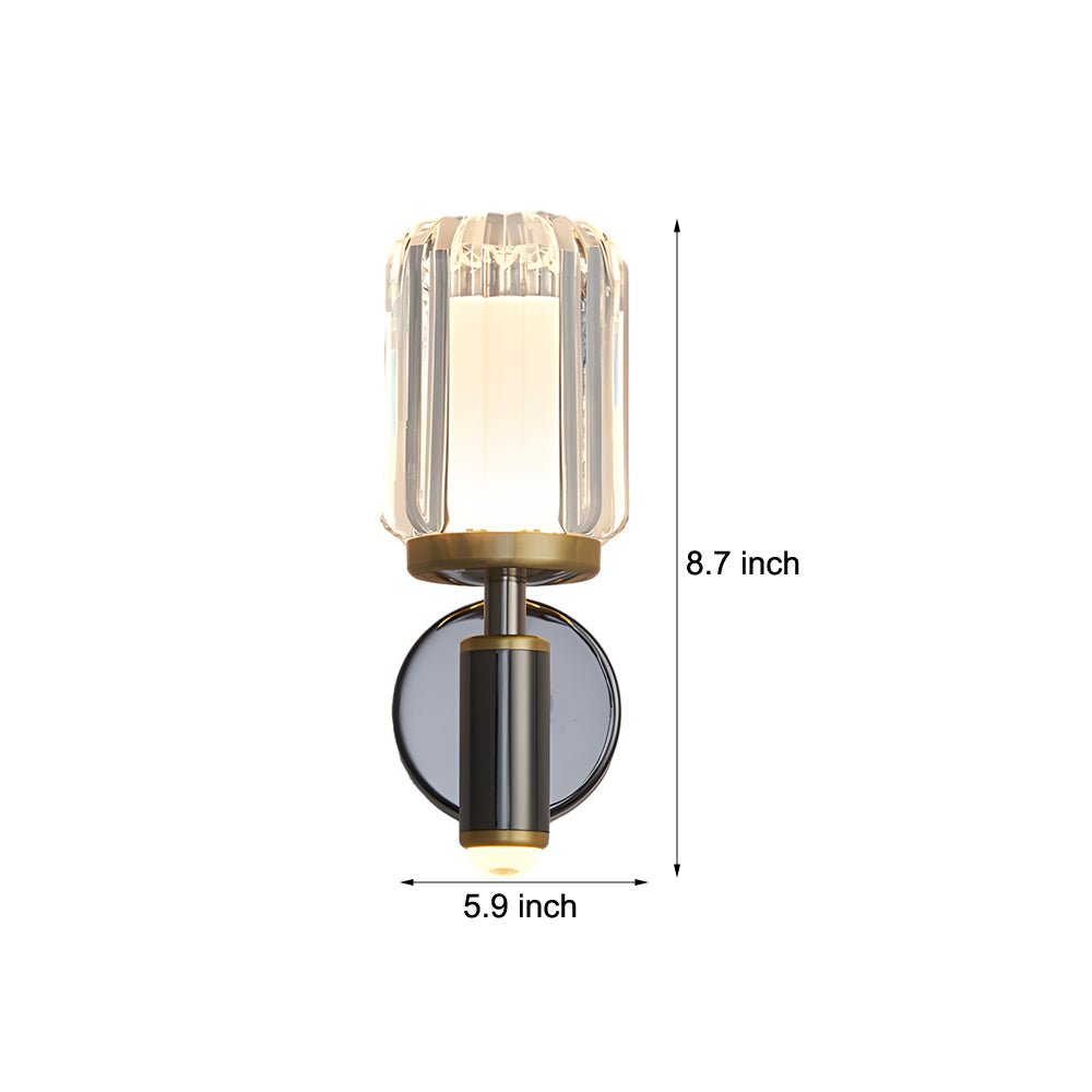 WINTHROP CLEAR ACRYLIC WALL SCONCE WITH ALUMINUM TRIM FOR MODERN SPACES