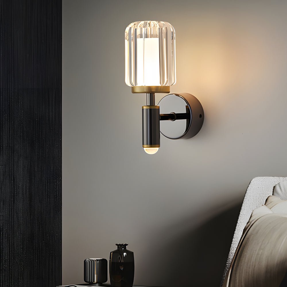 WINTHROP CLEAR ACRYLIC WALL SCONCE WITH ALUMINUM TRIM FOR MODERN SPACES