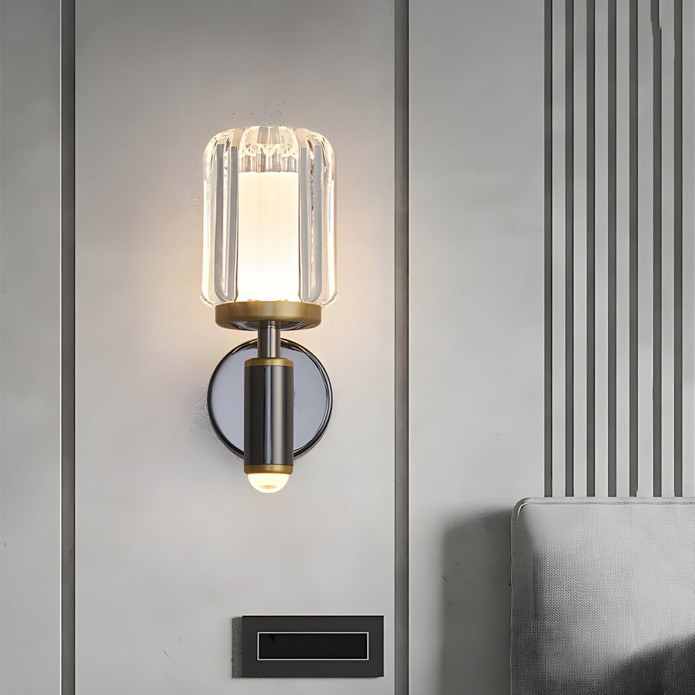 WINTHROP CLEAR ACRYLIC WALL SCONCE WITH ALUMINUM TRIM FOR MODERN SPACES