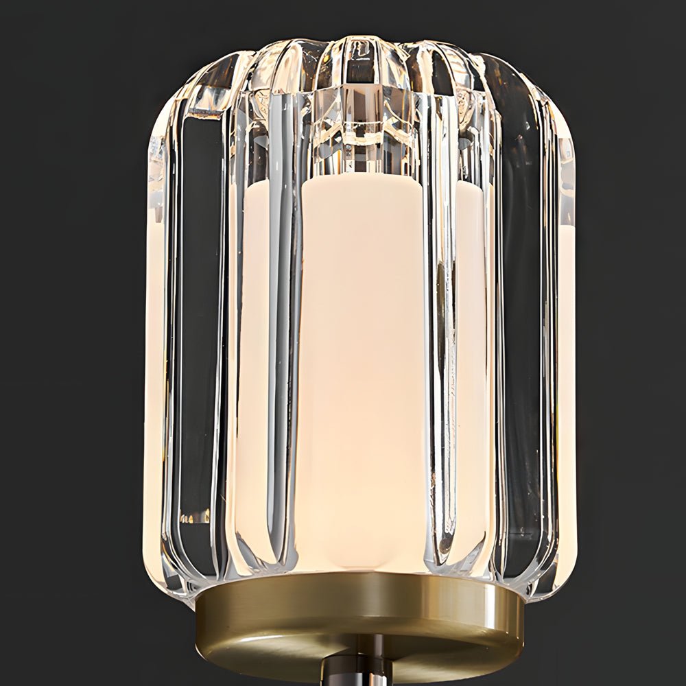 WINTHROP CLEAR ACRYLIC WALL SCONCE WITH ALUMINUM TRIM FOR MODERN SPACES