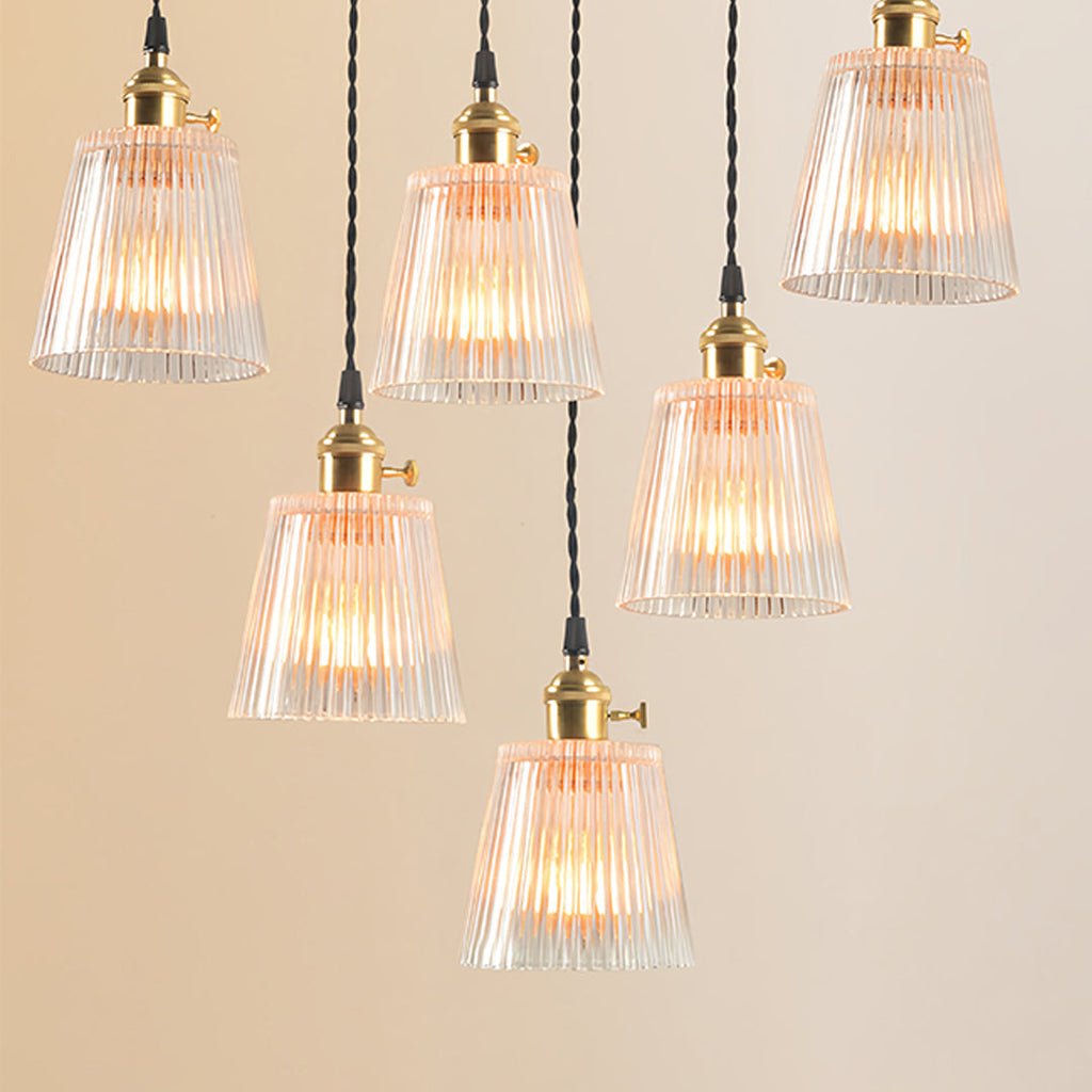 WINTERBOURNE CLEAR GLASS BRASS HANGING LANTERN