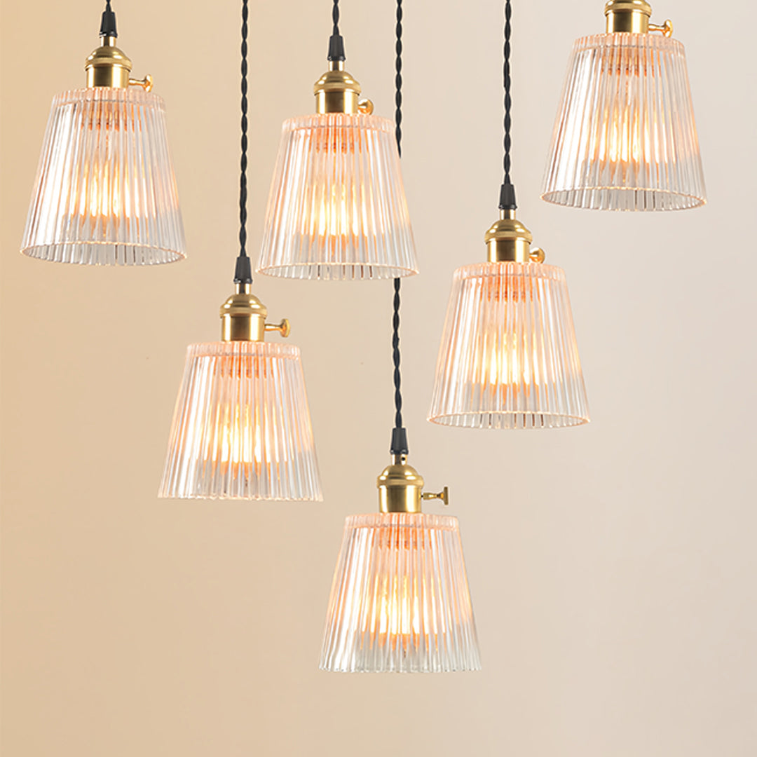 WINTERBOURNE CLEAR GLASS BRASS HANGING LANTERN