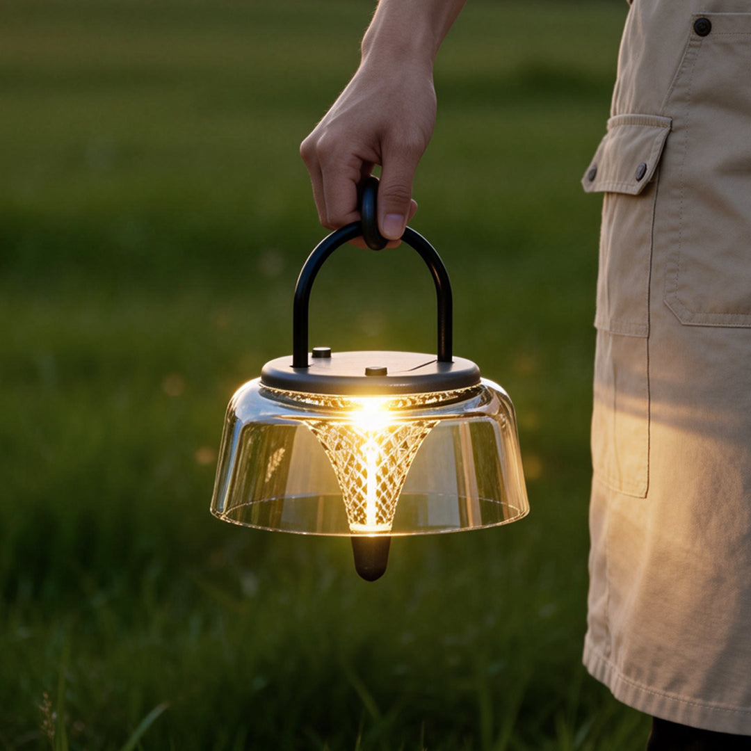 WINTHROP SOLAR-CHARGED CRYSTAL HANGING LANTERN