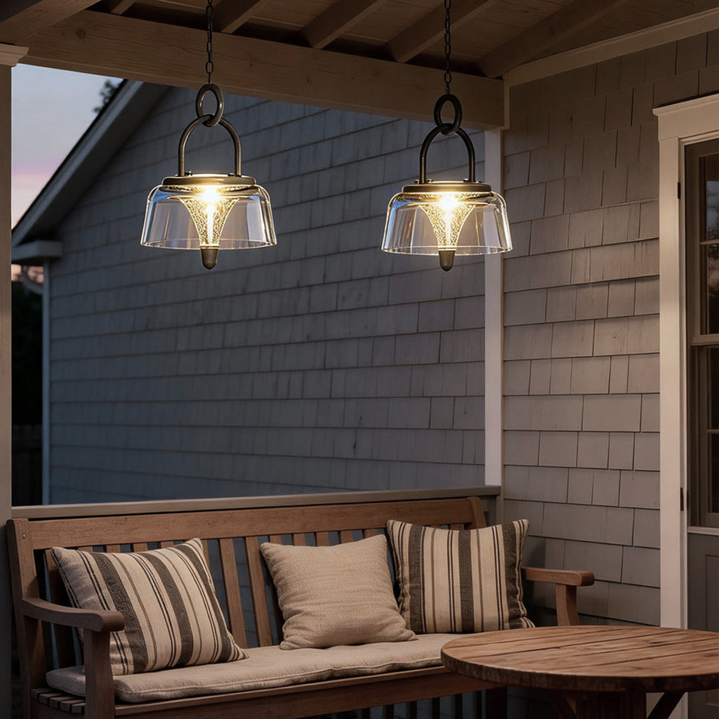 WINTHROP SOLAR-CHARGED CRYSTAL HANGING LANTERN