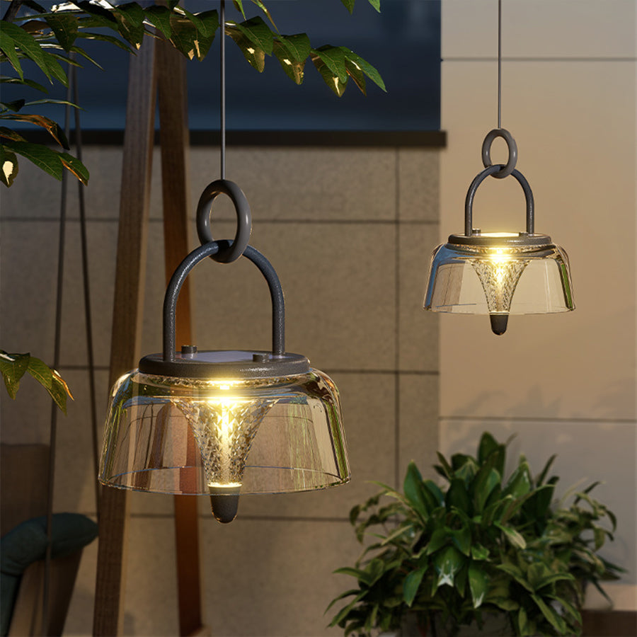 WINTHROP SOLAR-CHARGED CRYSTAL HANGING LANTERN