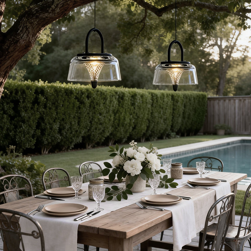 WINTHROP SOLAR-CHARGED CRYSTAL HANGING LANTERN
