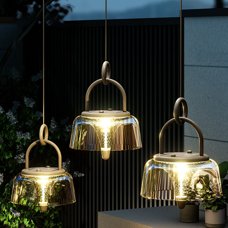 WINTHROP SOLAR-CHARGED CRYSTAL HANGING LANTERN