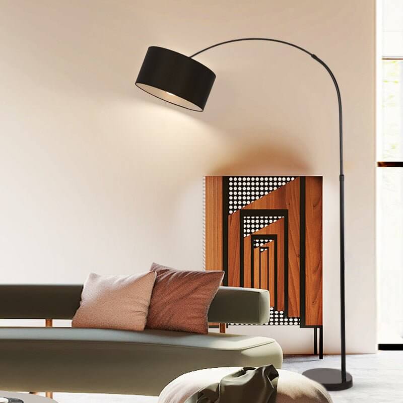 WINTHROP MARBLE-FOOTED ARC LAMP WITH ADJUSTABLE SHADE