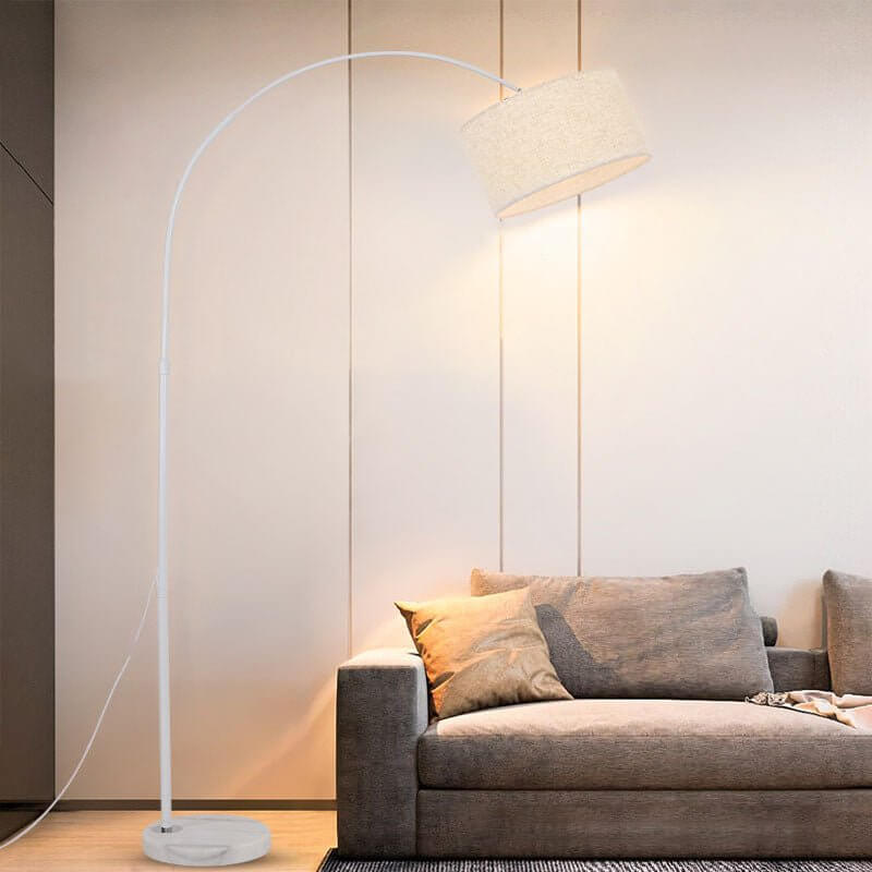 WINTHROP MARBLE-FOOTED ARC LAMP WITH ADJUSTABLE SHADE