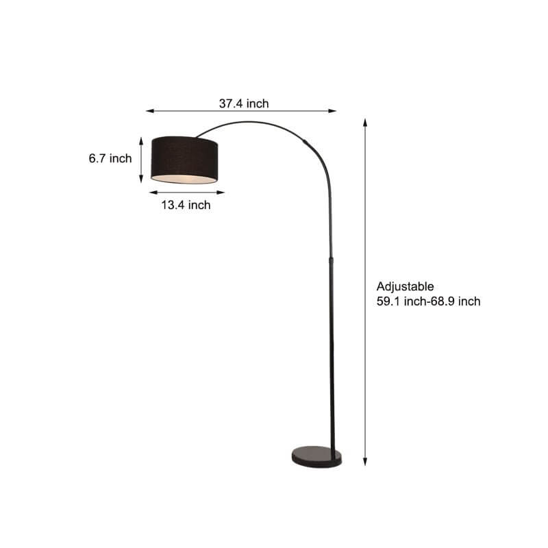 WINTHROP MARBLE-FOOTED ARC LAMP WITH ADJUSTABLE SHADE