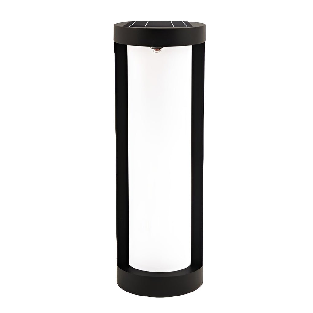 1. **SOMERSET SOLAR GLOW PATHWAY BOLLARD** - A striking black cylindrical light that combines solar and wired functionality for illuminating outdoor pathways with sophistication.

2. **WILLOUGHBY NIGHTSCAPE BOLLARD LAMP** - A refined black LED bollard des