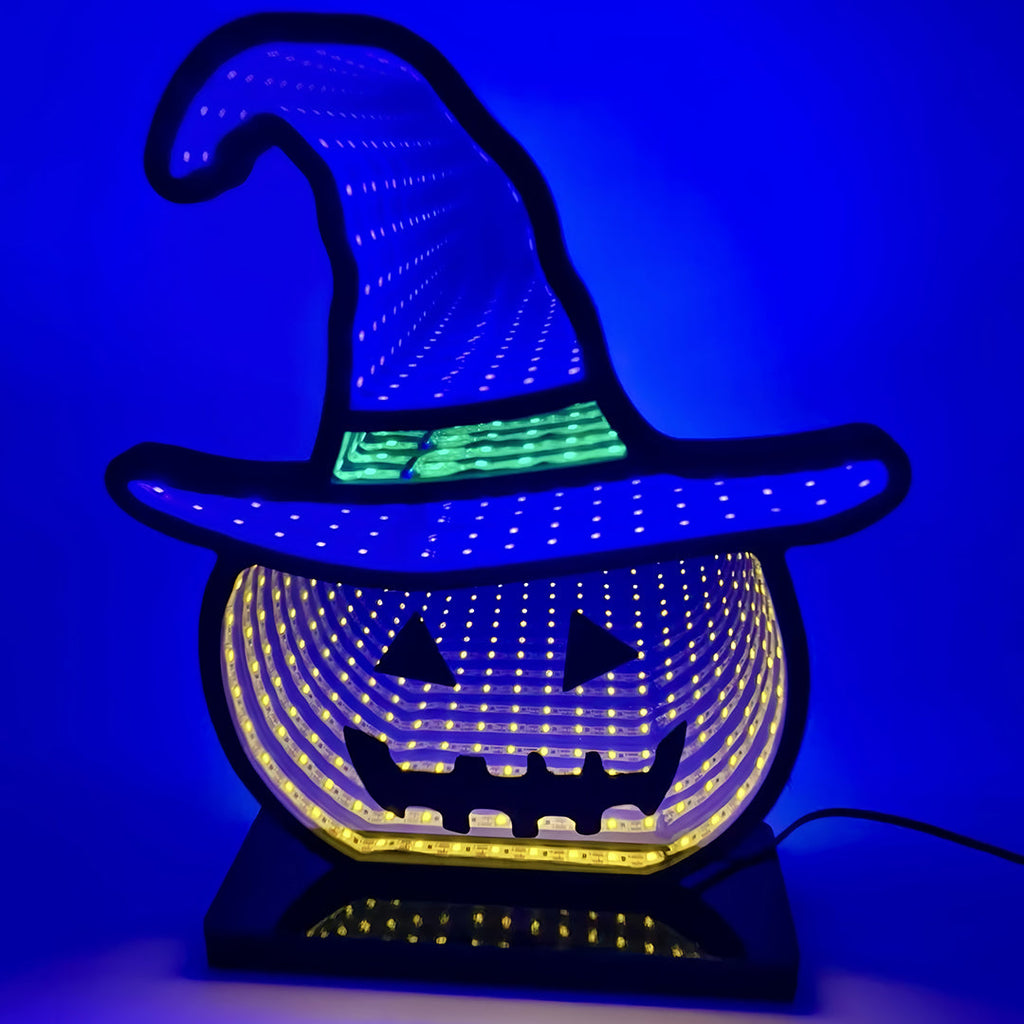 WHITBY GLOWING PUMPKIN WITCH HAT LANTERN