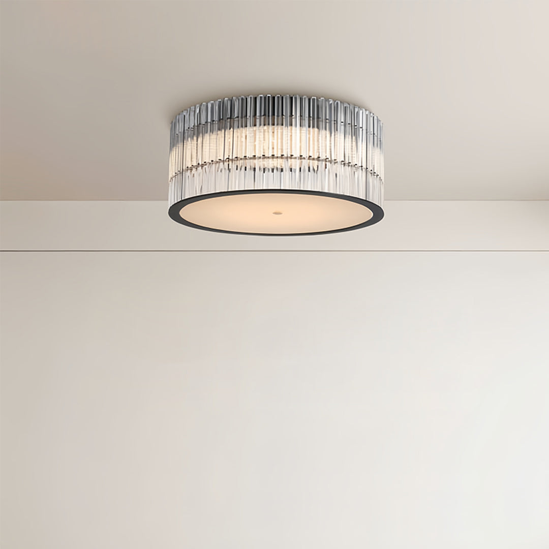 WINDSOR CRYSTAL FLUSH MOUNT LIGHTING, MODERN GLASS DESIGN
