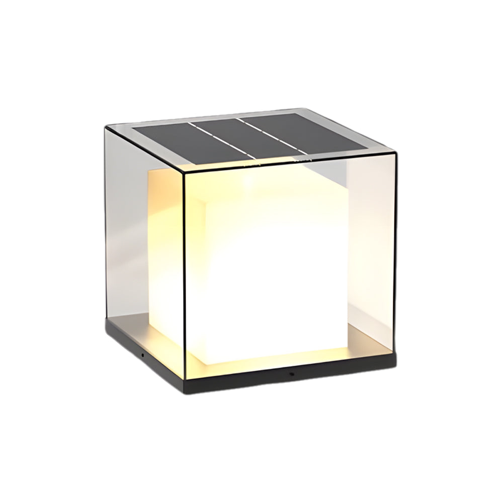 WINCHESTER SQUARE OUTDOOR PILLAR LANTERN, WEATHERPROOF MINIMALIST DESIGN