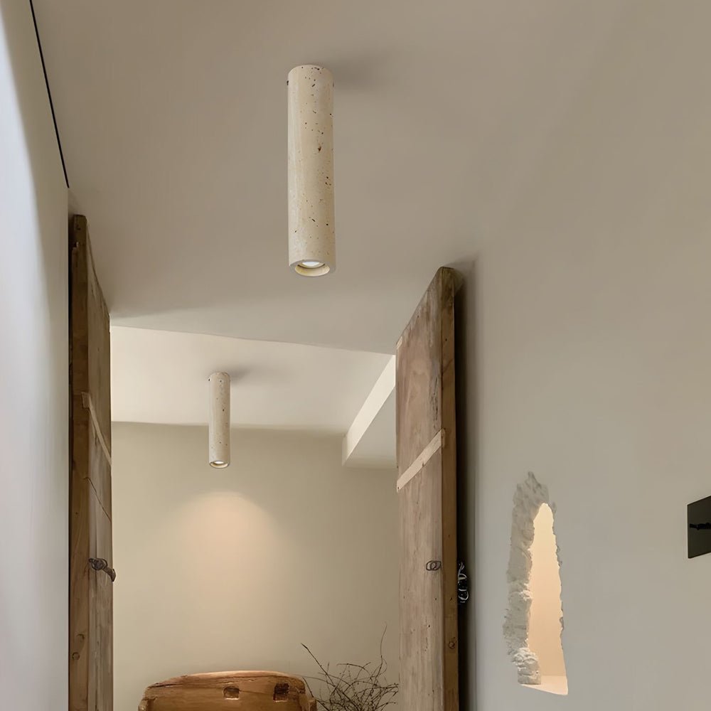 WINTHORPE YELLOW TRAVERTINE TUBE SUSPENSION LIGHT