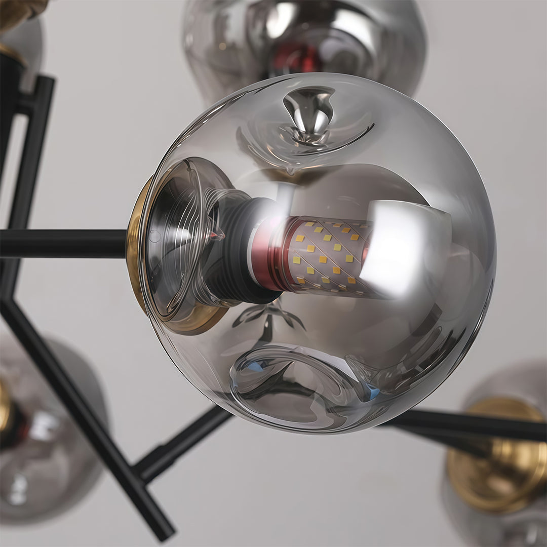 WINTERBOURNE ORB LUMINAIRE, NORDIC INSPIRED GLASS CHANDELIER