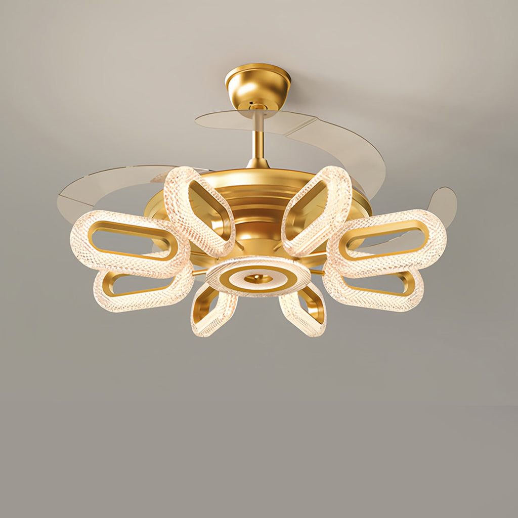 WINDSOR GOLDEN AURORA LED CEILING FAN LIGHTING