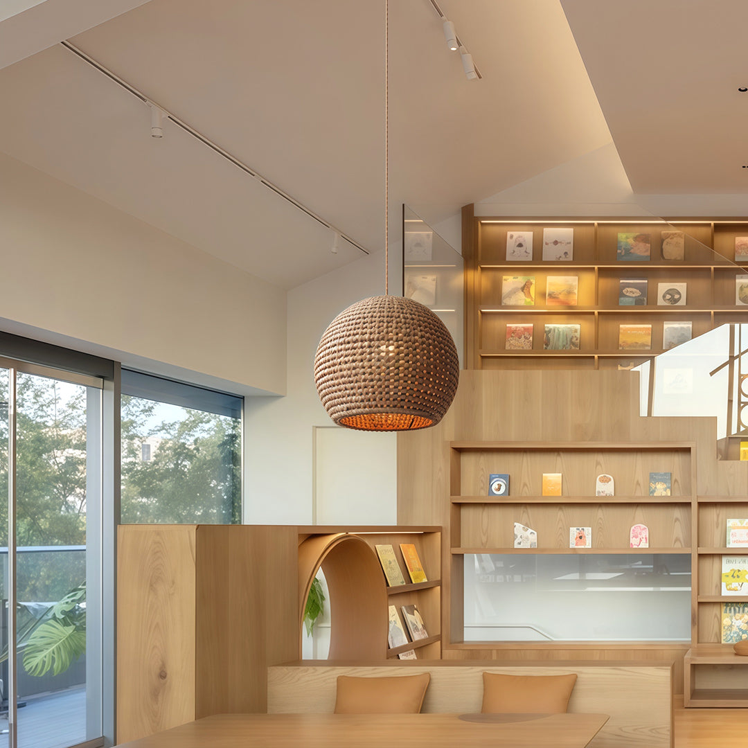 SHIMMERING KAZUKO RAFFIA CEILING LANTERN