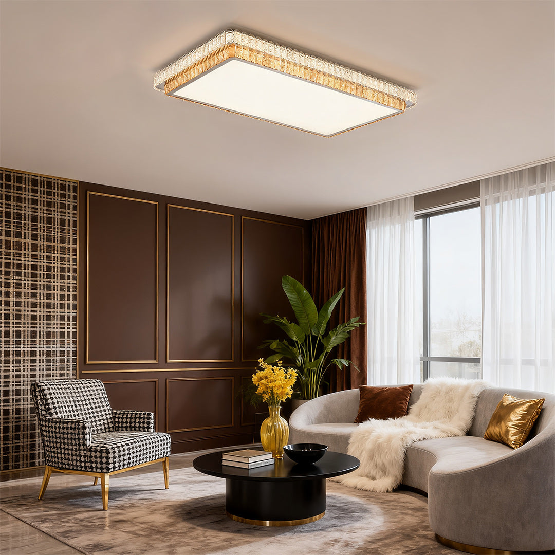 CHARLETON CRYSTAL EMBRACE FLUSH CEILING LANTERN