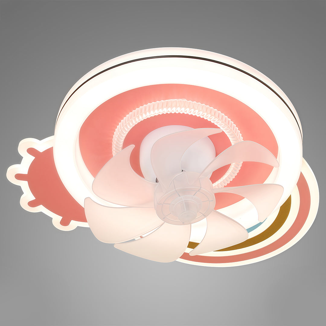 CHARLOTTESVILLE PINK AND WHITE LED CEILING FAN WITH DIMMABLE LIGHTING