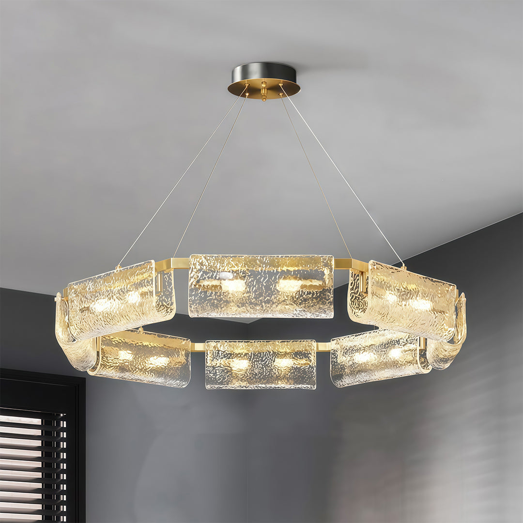 WINTHROP RECTANGULAR GLASS CEILING LANTERN IN BRASS