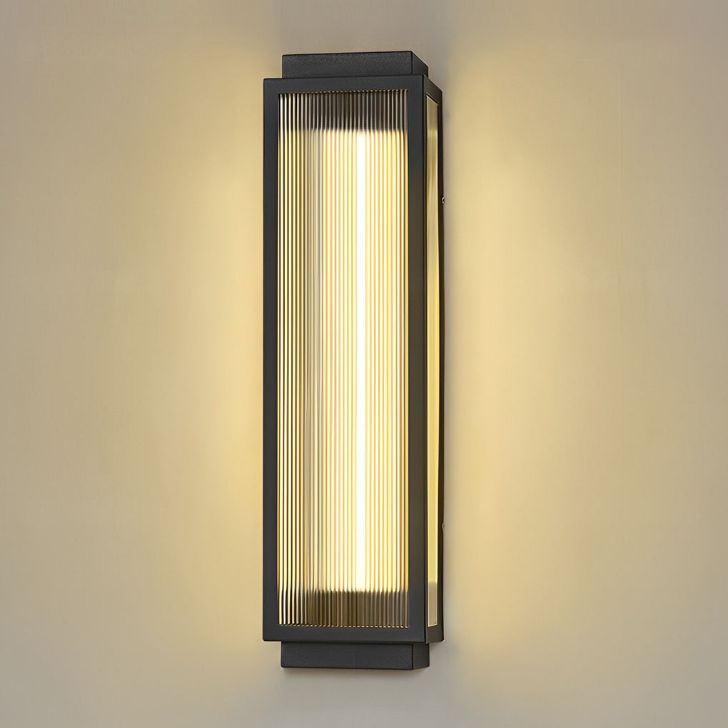 WINTHORPE REEDED GLASS RECTANGLE OUTDOOR LED WALL LANTERN