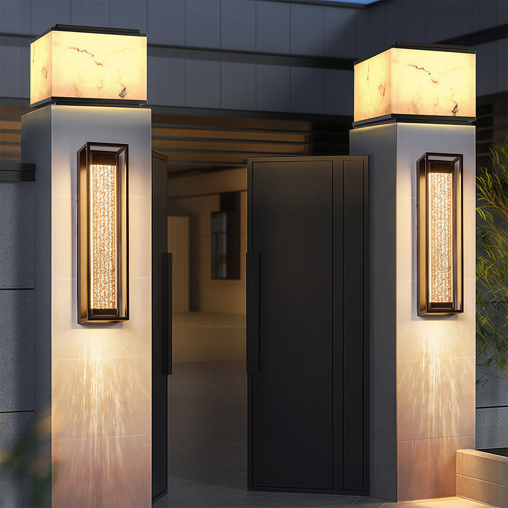 RAVENSDALE DARK METAL WEATHERPROOF LINEAR WALL LANTERN