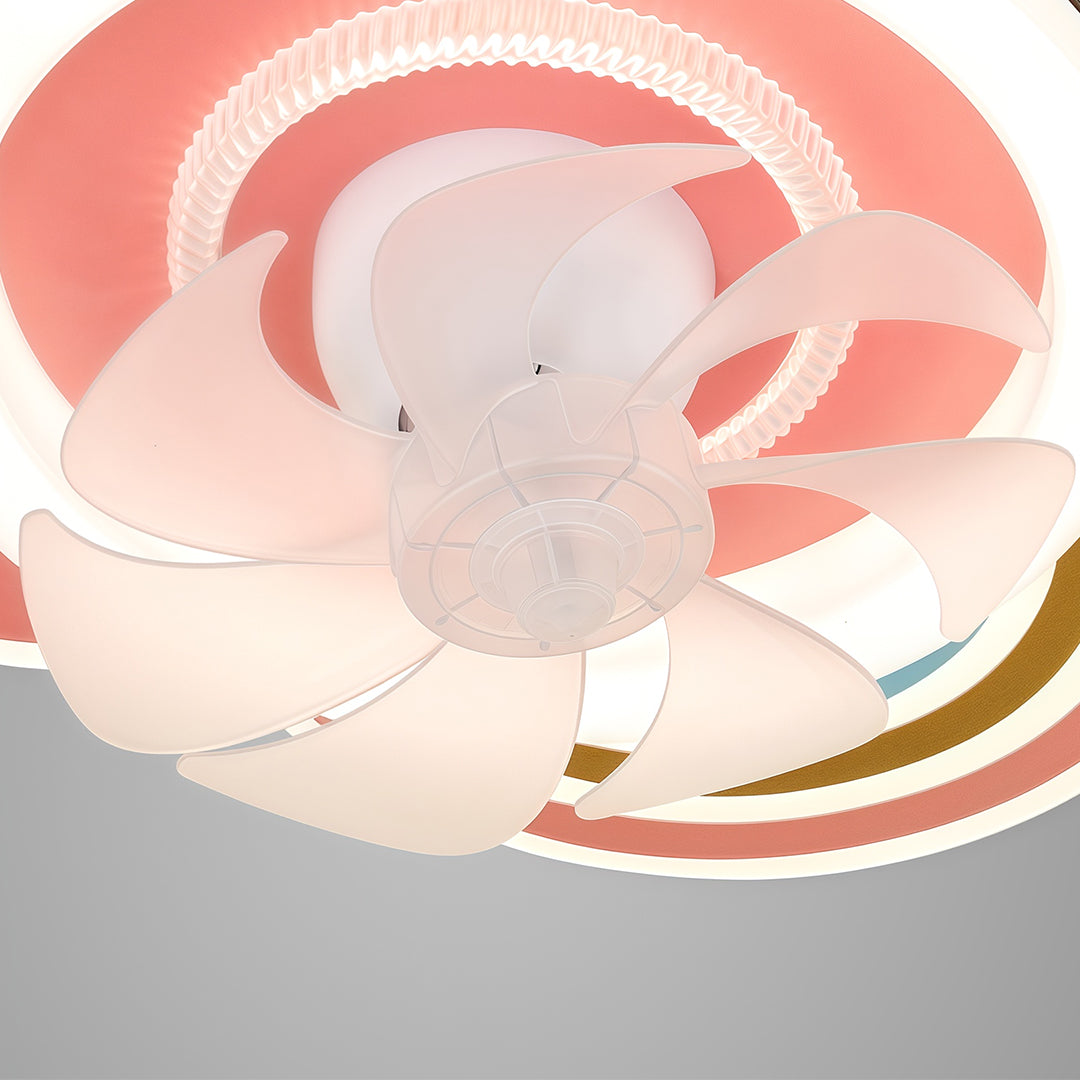 CHARLOTTESVILLE PINK AND WHITE LED CEILING FAN WITH DIMMABLE LIGHTING