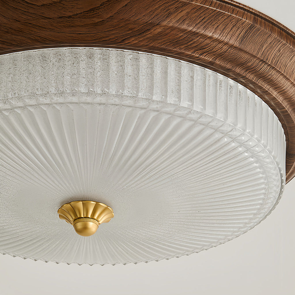 WINTHORPE WALNUT HORIZON FLUSH MOUNT LIGHT