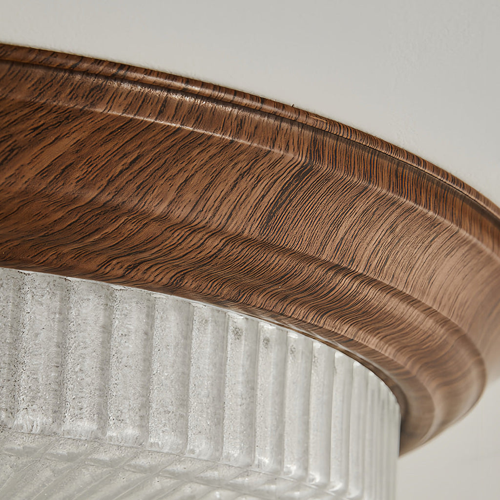 WINTHORPE WALNUT HORIZON FLUSH MOUNT LIGHT