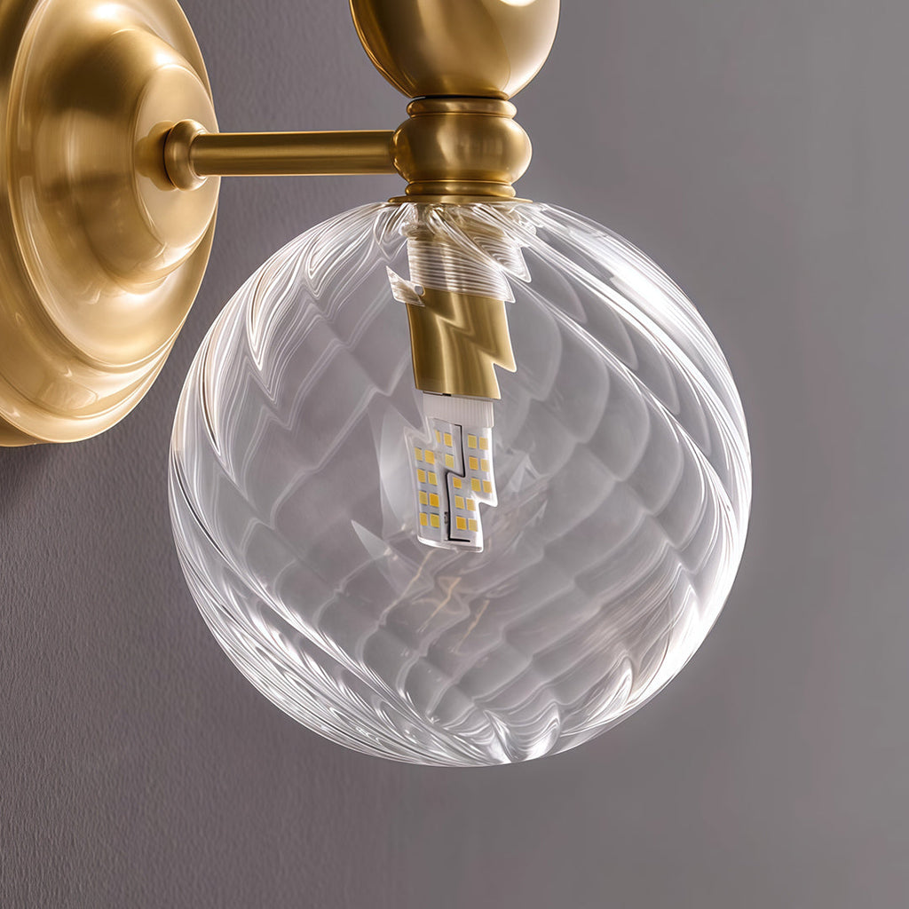 WINDSOR BRASS WALL SCONCE WITH LED ILLUMINATION