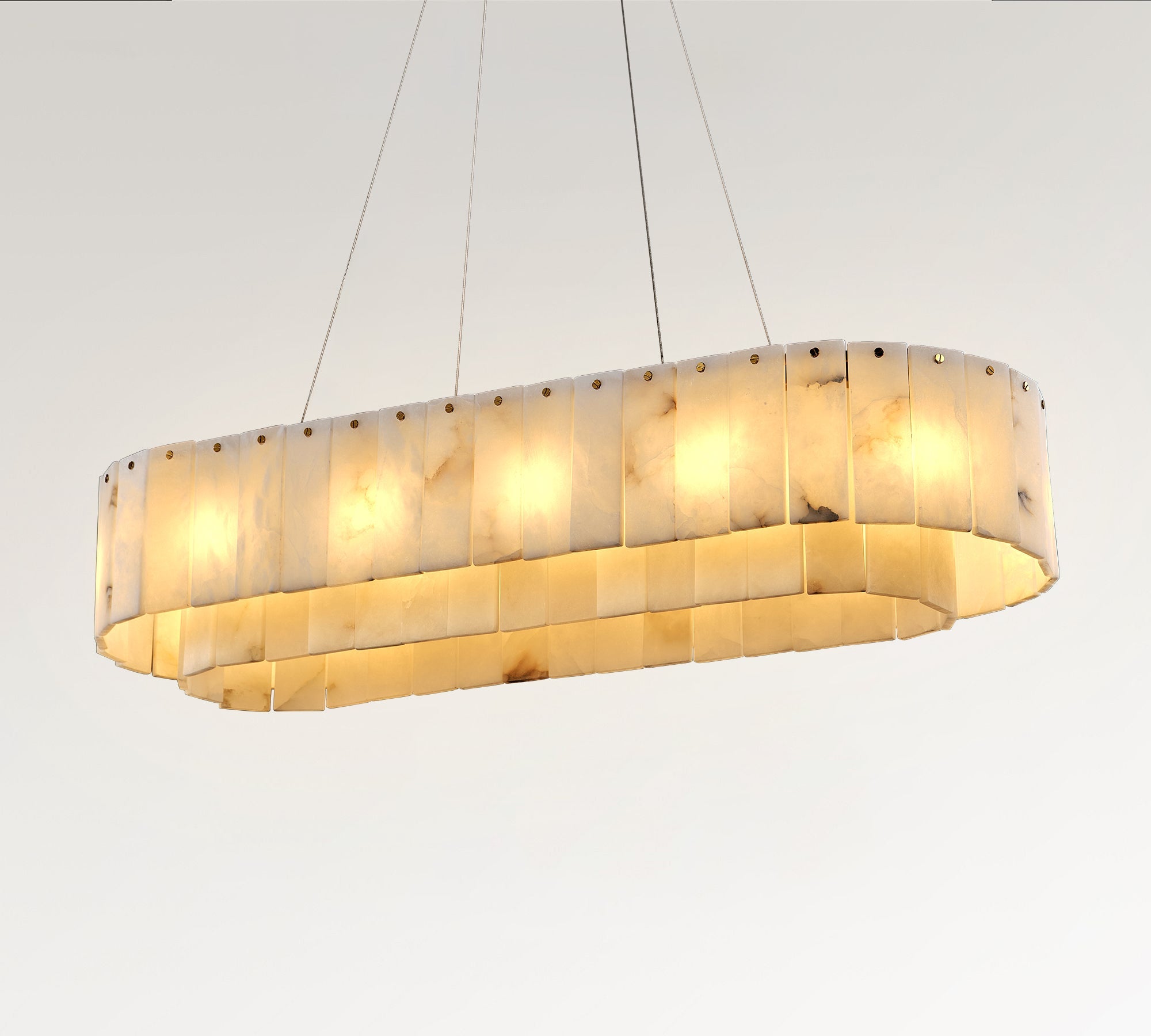 VILLENEUVE RECTANGULAR ALABASTER DINING CHANDELIER