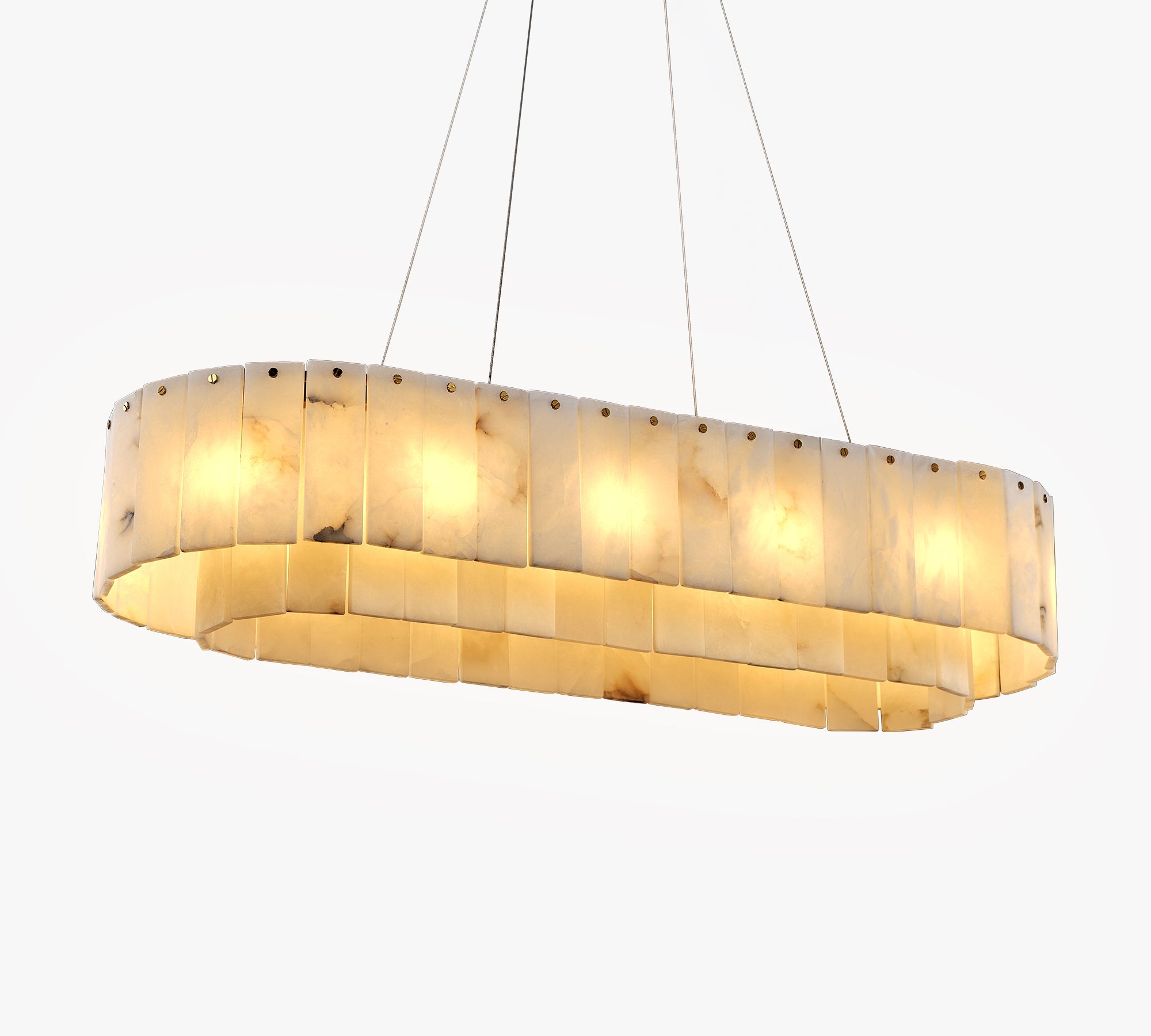 VILLENEUVE RECTANGULAR ALABASTER DINING CHANDELIER
