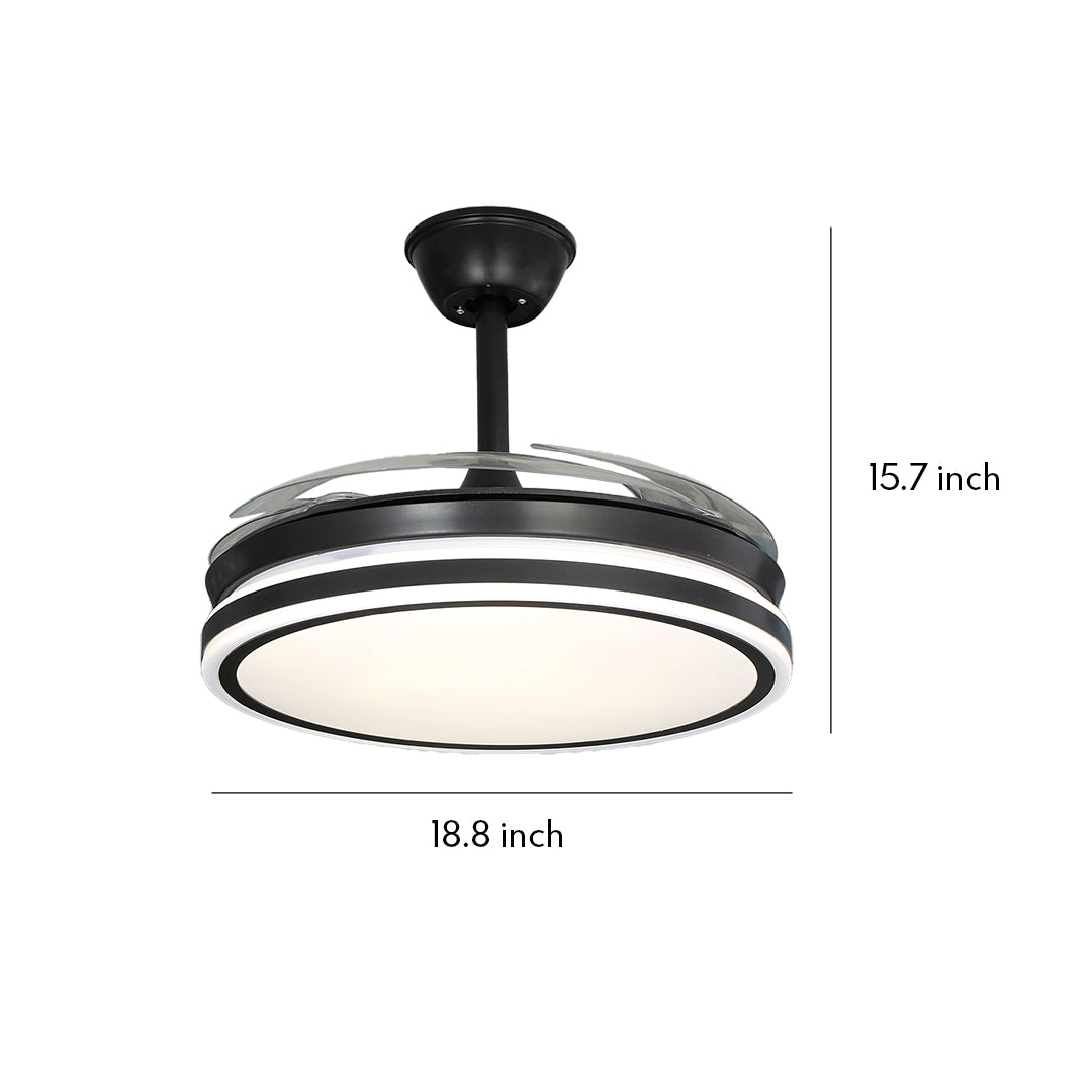 RAVENHURST AERIS BLACK CEILING FAN WITH ILLUMINATED REMOTE CONTROL