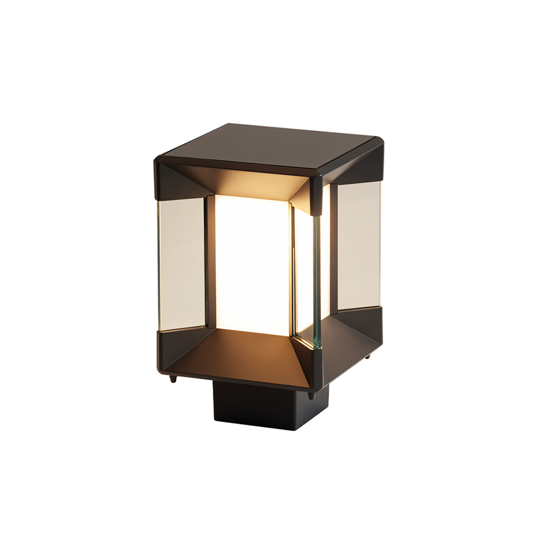 WINTHROP MODERN OUTDOOR PILLAR LANTERN, WEATHERPROOF DESIGN