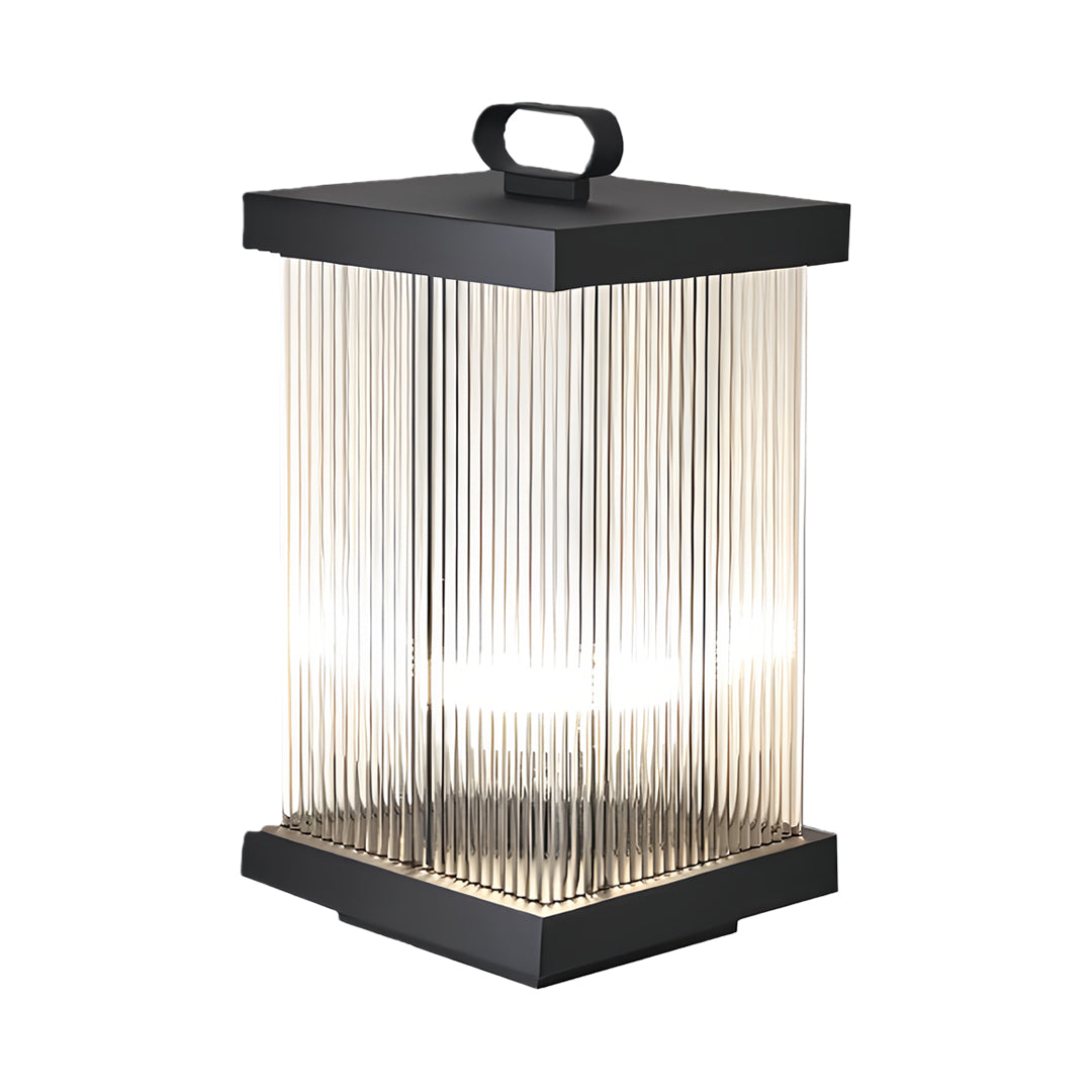 RAVENSCROFT GARDEN RIPPLED SOLAR ILLUMINATOR IN BLACK