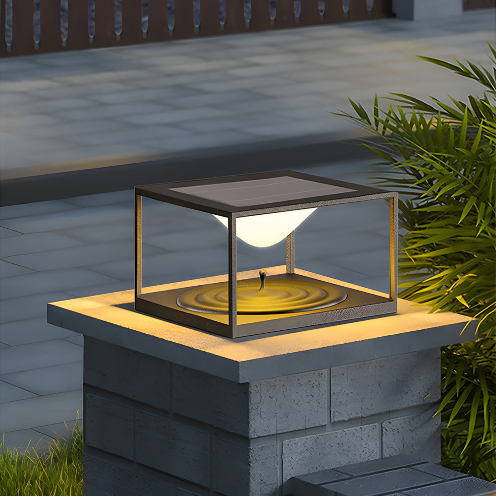 WINDSOR SQUARE POST LANTERN, OUTDOOR WATER-RESISTANT STAINLESS STEEL