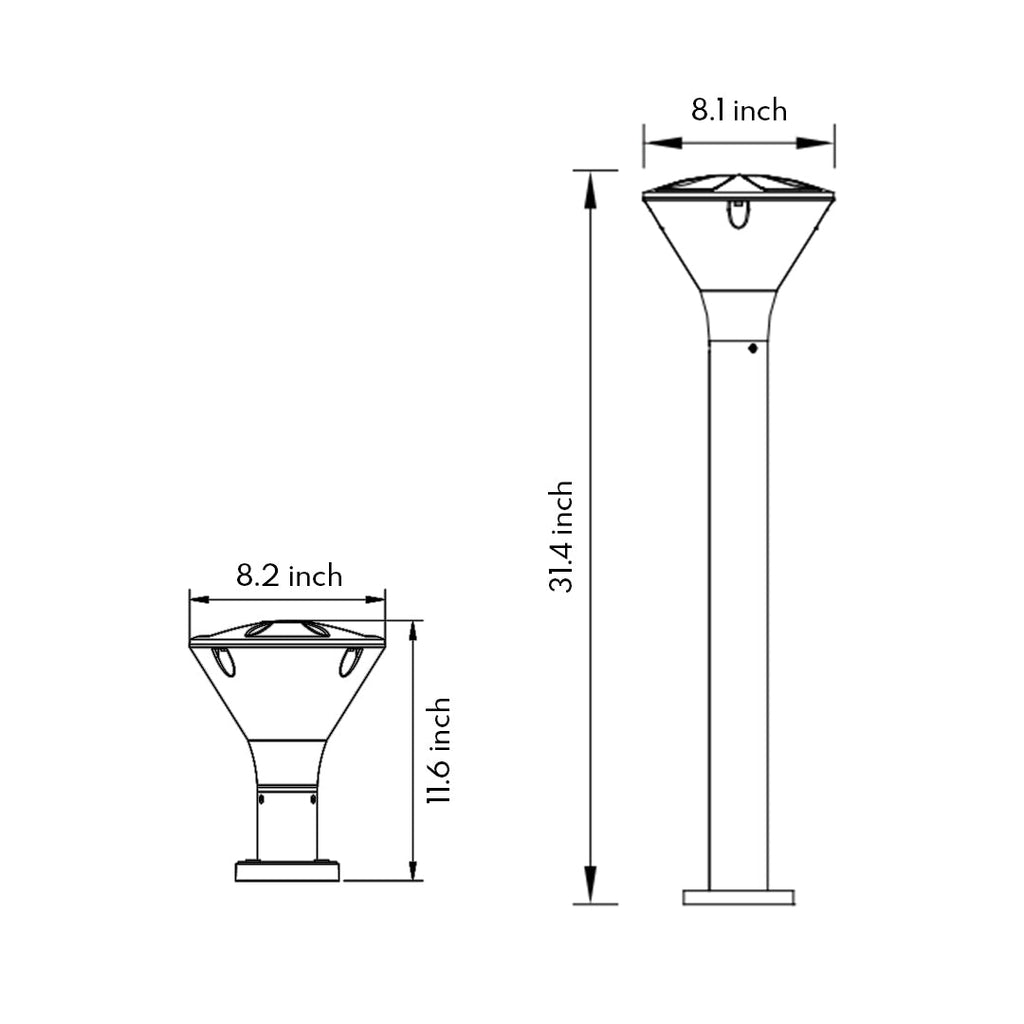 THORNBURY RUSTIC LED GARDEN PILLAR LANTERN