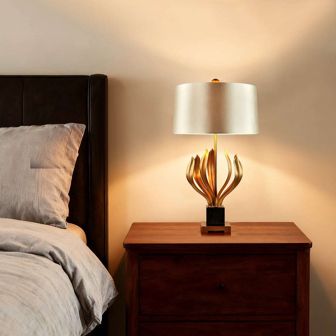 WINTERBOURNE METAL NIGHTSTAND LAMP WITH TEXTILE SHADE