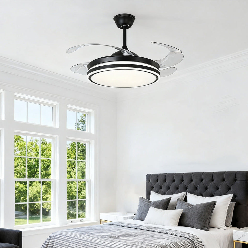 RAVENHURST AERIS BLACK CEILING FAN WITH ILLUMINATED REMOTE CONTROL