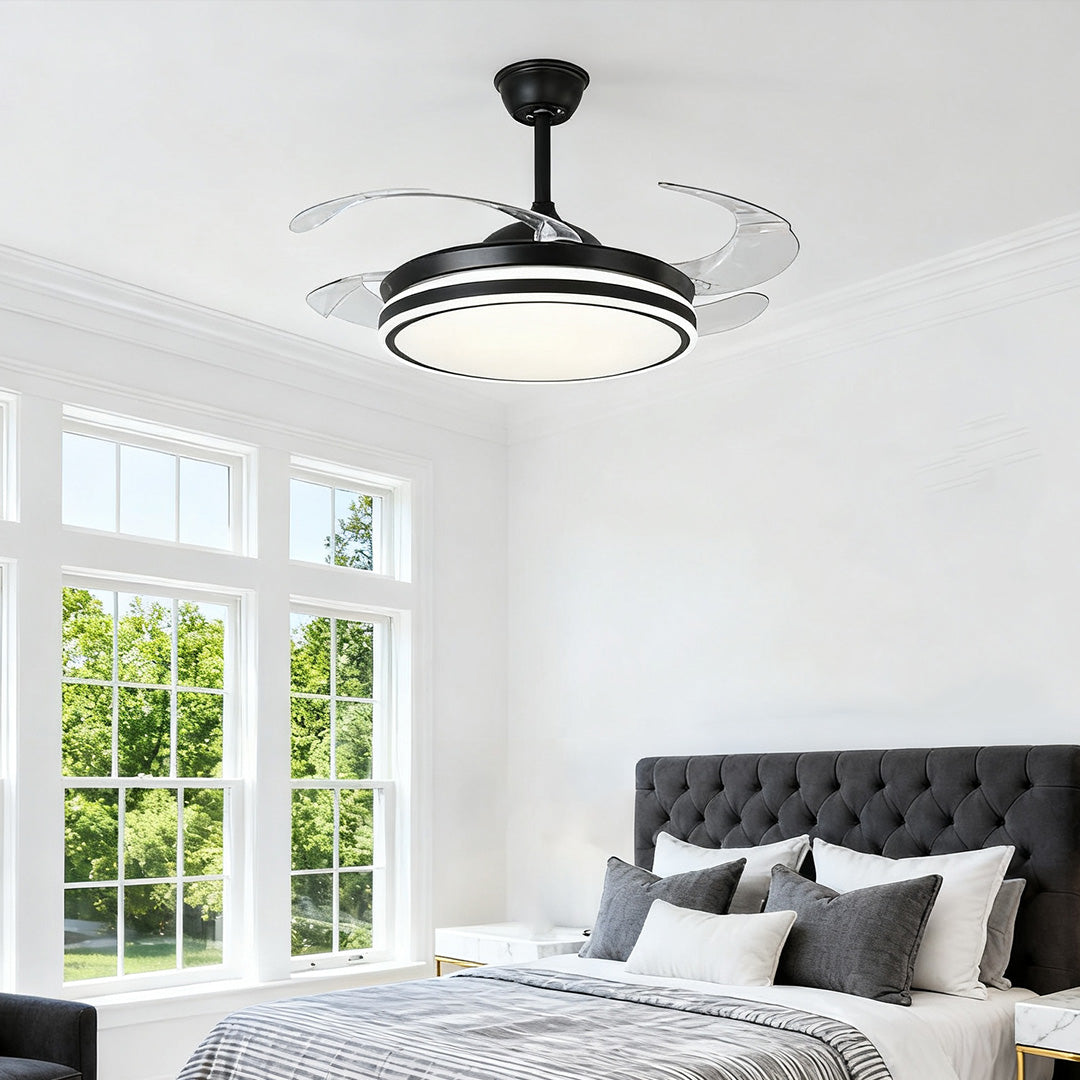 RAVENHURST AERIS BLACK CEILING FAN WITH ILLUMINATED REMOTE CONTROL