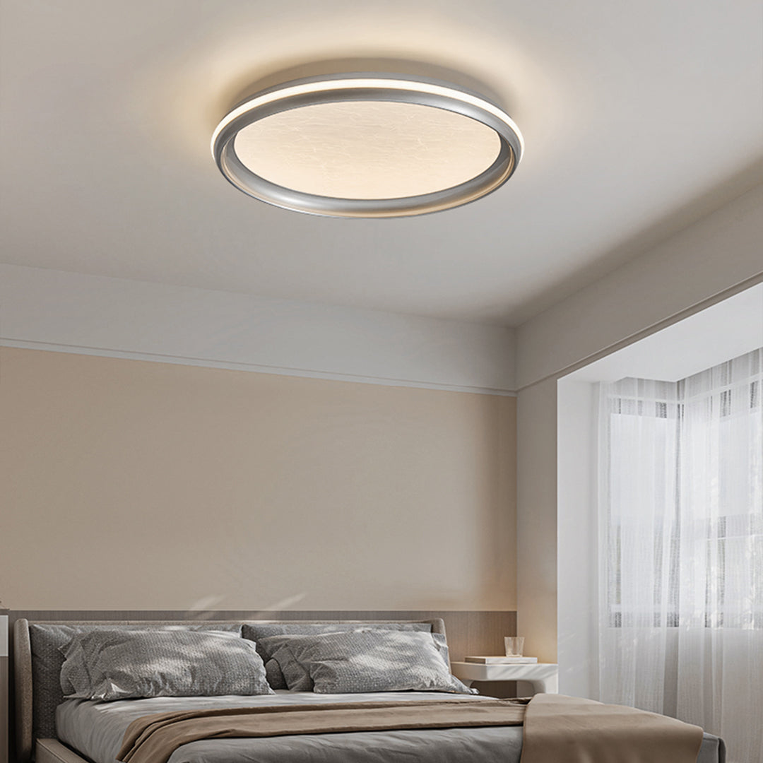 WINDSOR METALLIC FLUSH CEILING LANTERN WITH ACRYLIC GLOW