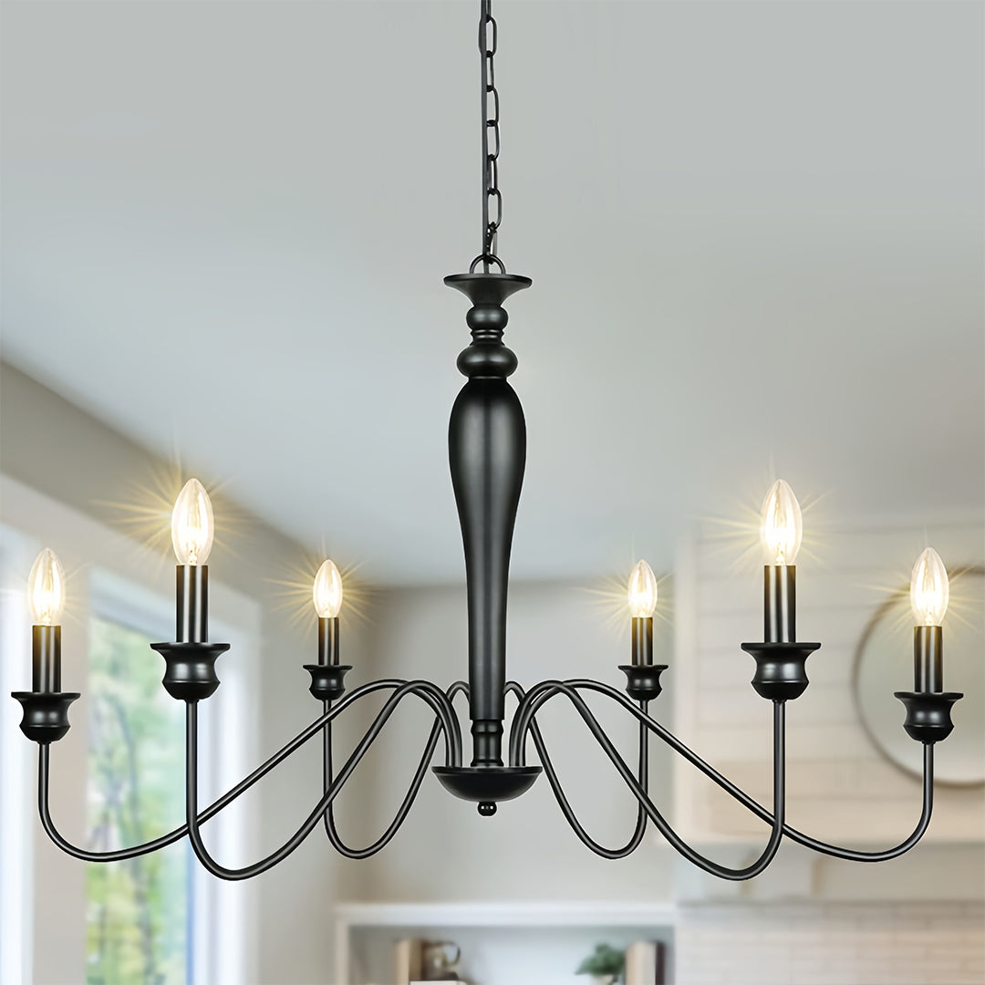 RAVENHURST BLACK CANDLELIGHT CEILING LANTERN WITH CUSTOM CHAIN
