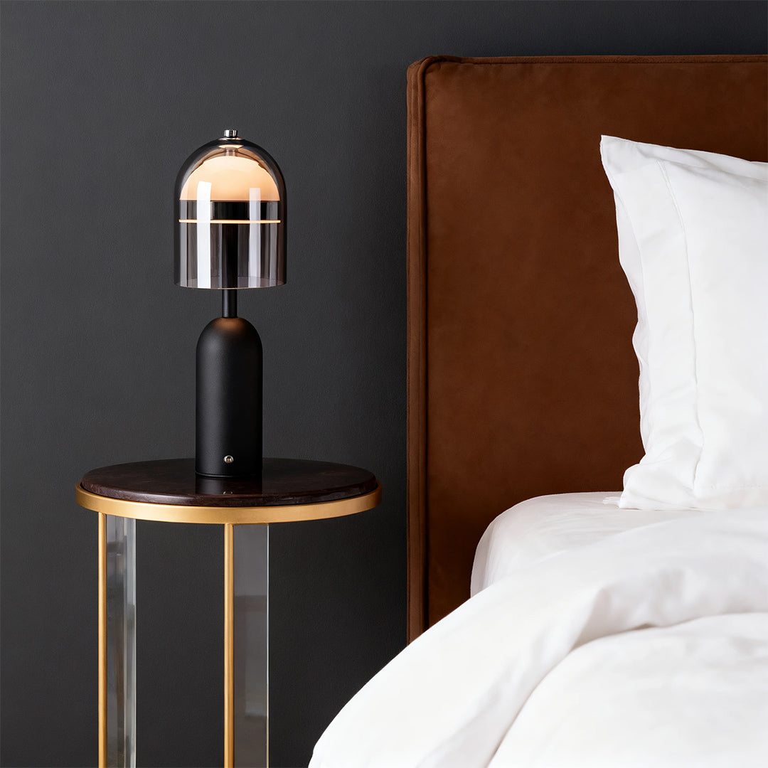 VIVIANE GLASS CRESCENT TABLE LAMP