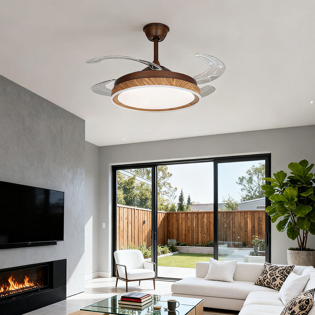 WINTERBOURNE WOODLAND CEILING FAN WITH QUAD LIGHTS