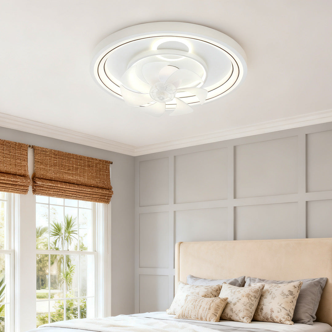 WINDSOR WHITE ROUND CEILING LIGHT FAN