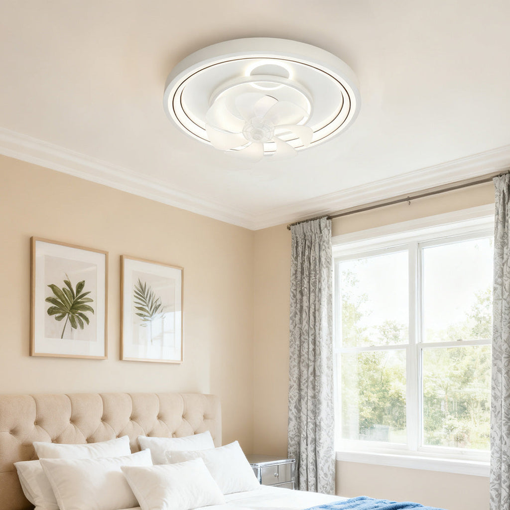 WINDSOR WHITE ROUND CEILING LIGHT FAN