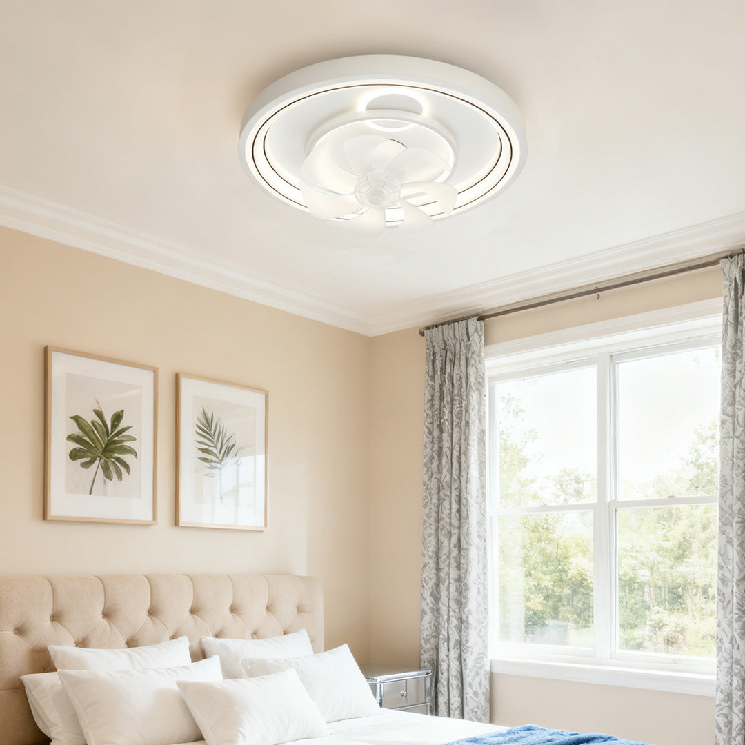 WINDSOR WHITE ROUND CEILING LIGHT FAN