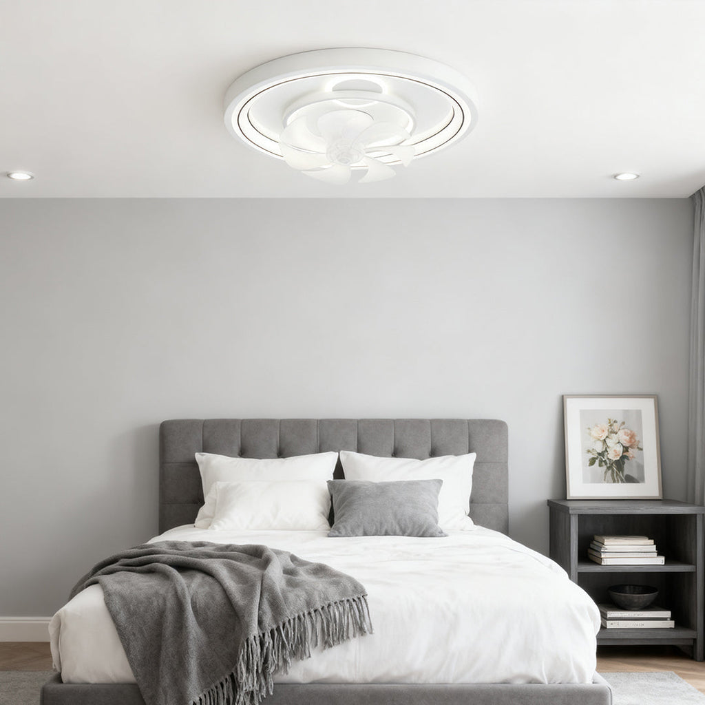 WINDSOR WHITE ROUND CEILING LIGHT FAN