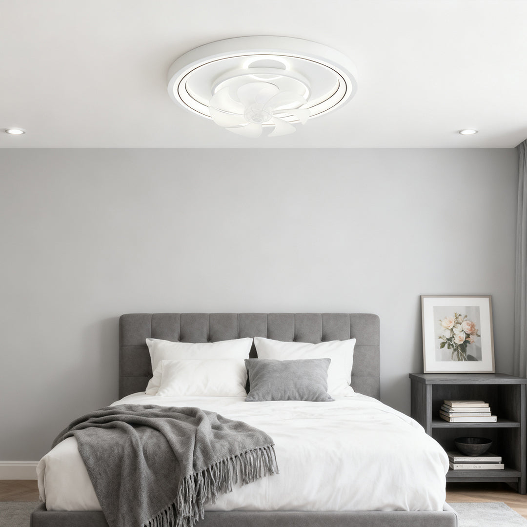 WINDSOR WHITE ROUND CEILING LIGHT FAN